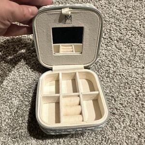 Milly Travel Jewelry Organizer Mini Blue White Zebra New